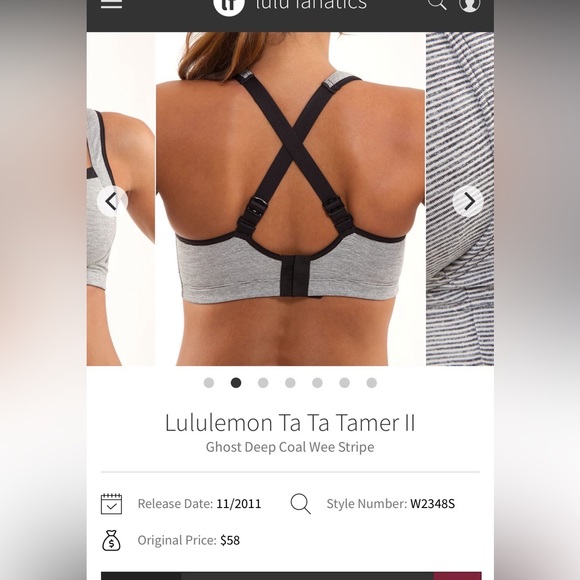 ❤️SOLD❤️Lululemon Ta Ta Tamer11 in Ghost Deep Coal Wee Stripe - Picture 10 of 12